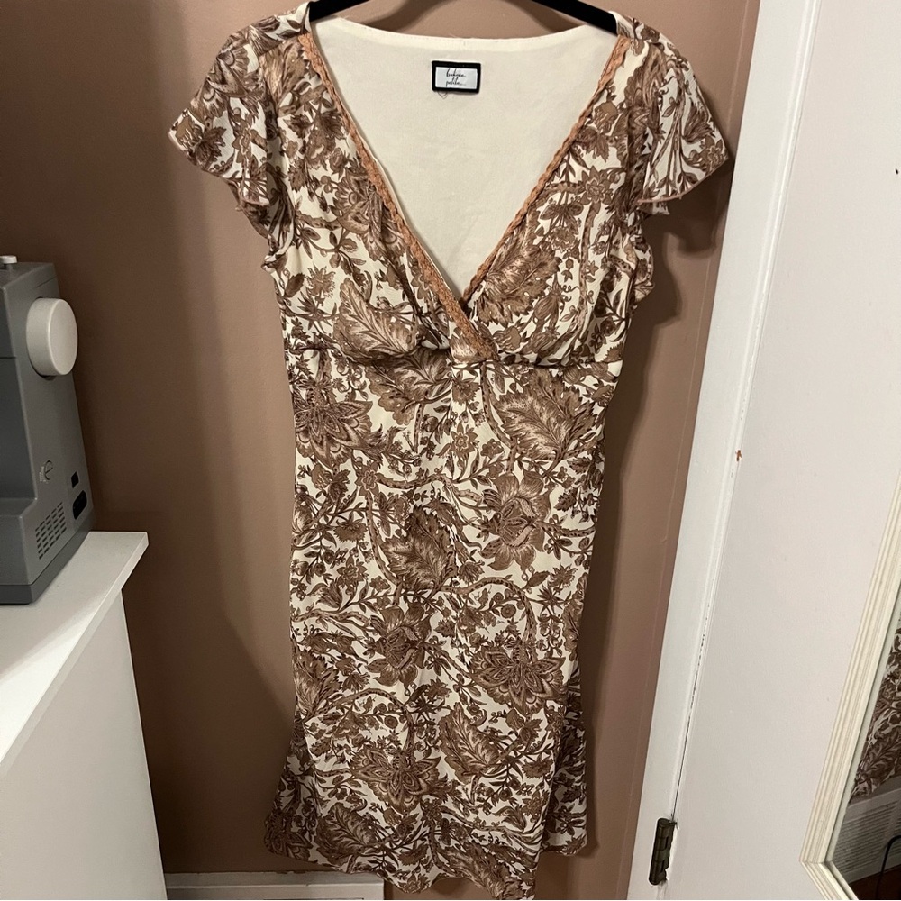 Y2K 90s Vintage Believe Petite Short Sleeve Floral Paisley Midi Dress